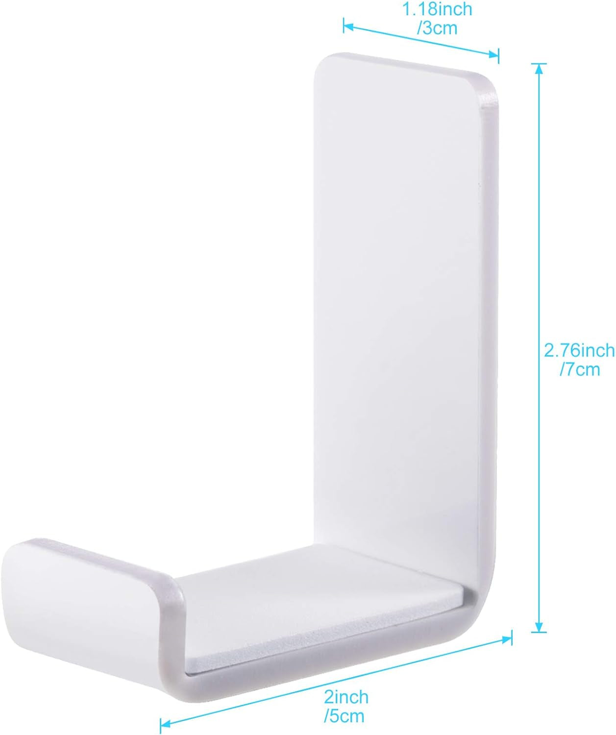 4 Pieces Headphone Hanger Headset Stand Holder Adhesive Wall Mount Headphone Hook for Desk Acrylic Gaming Earphones Hanger with Glues for Earphone Controller(White)